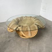 Vivai del sud “flower” rattan coffee table