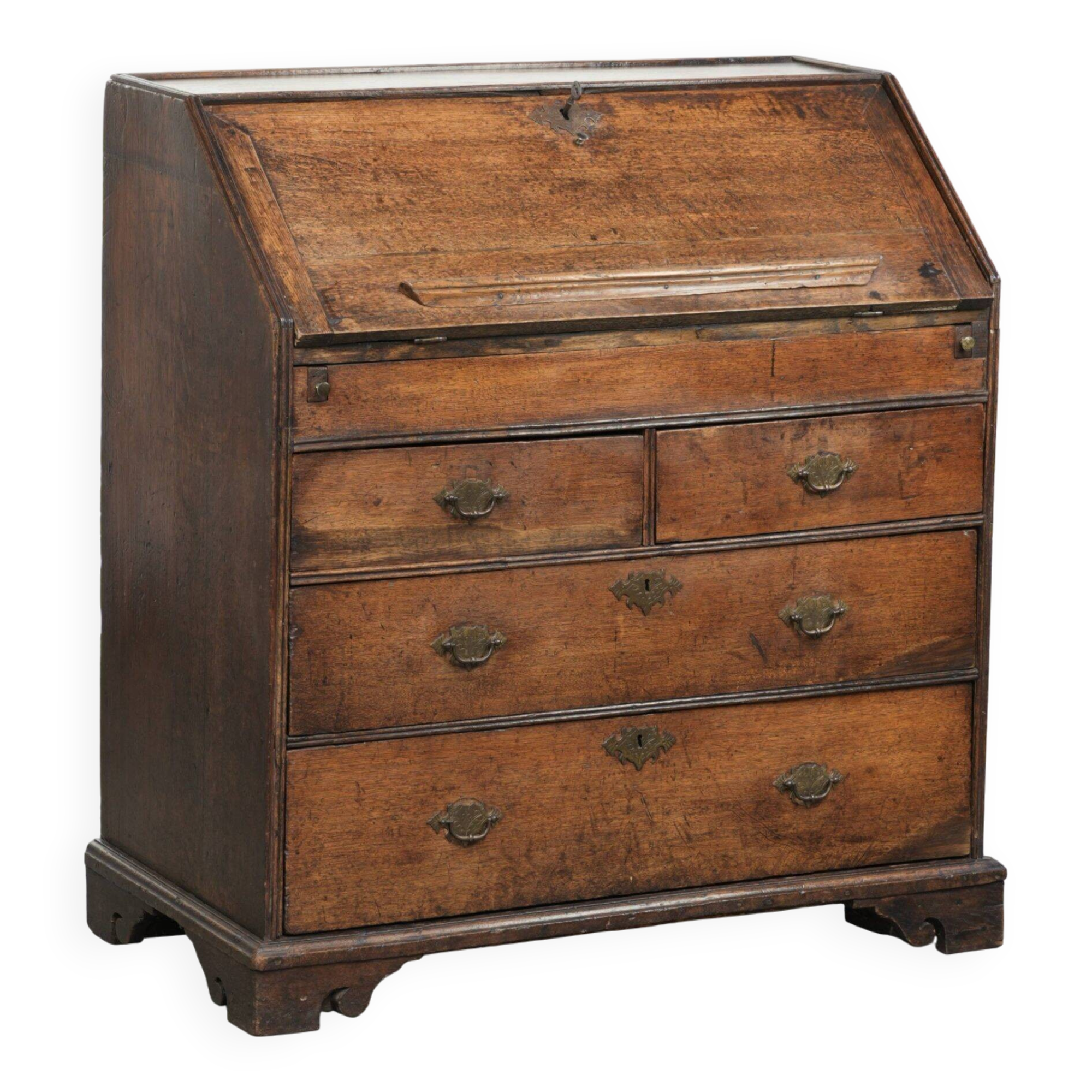 Secretary in ancient English oak from the early 18th century.