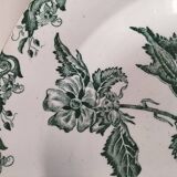Plate by A. Lebacqz & M. Bouchart, green floral decoration, Richelieu model