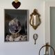 Art Nouveau brass mirror for women