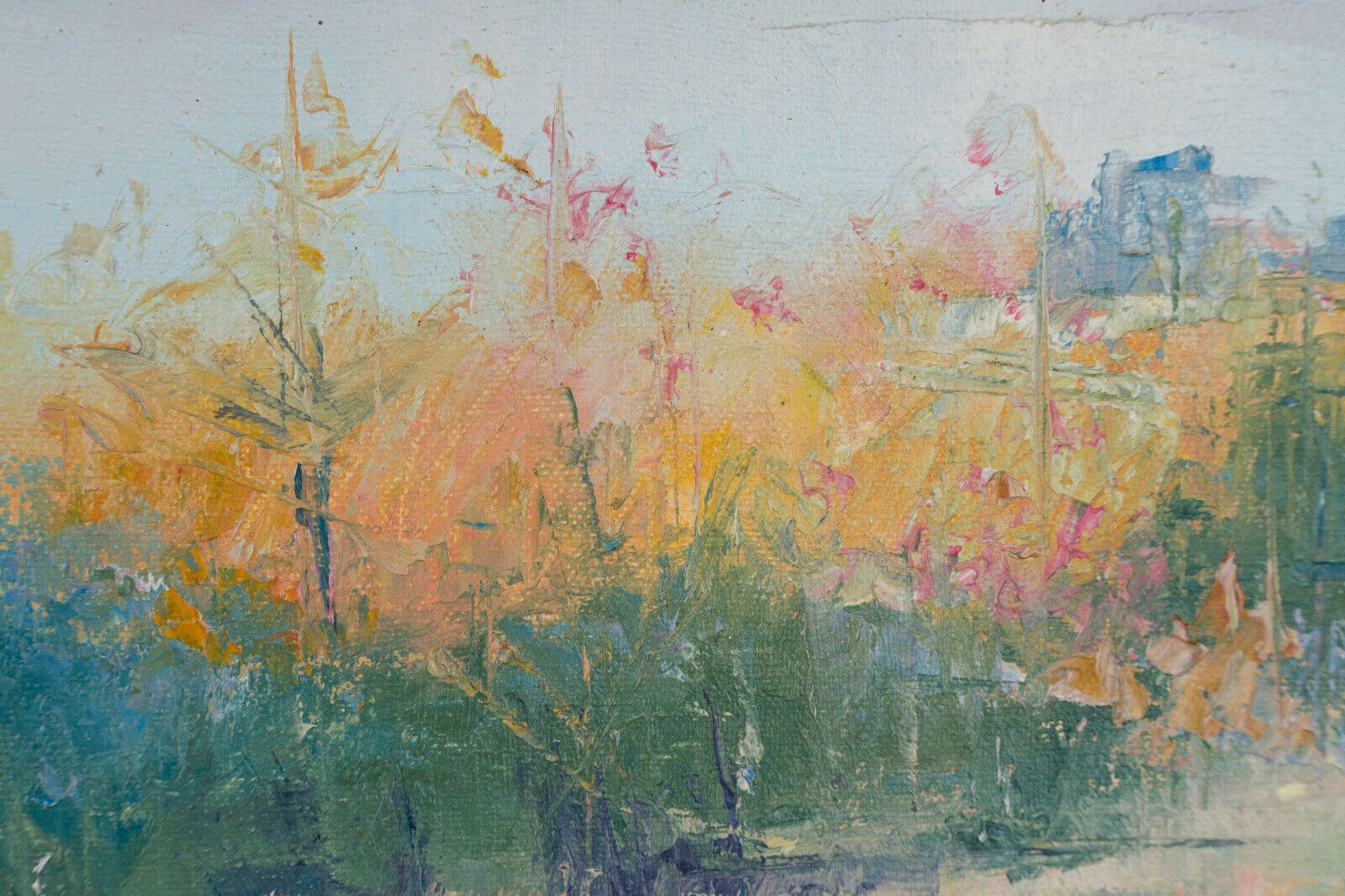 Oil on canvas Chemin en Automne by Yannick Desnos Guémené-Penfao XXe
