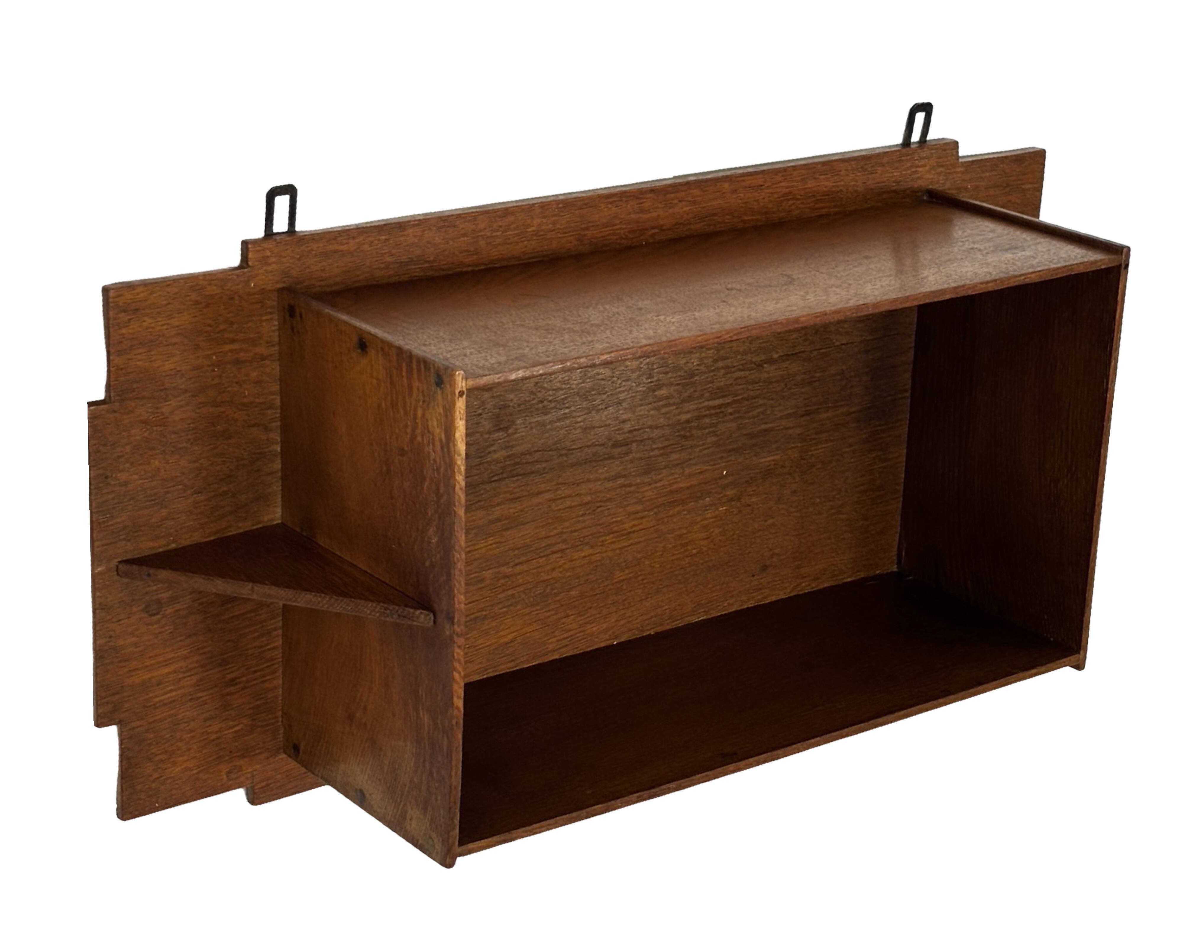 Art Deco wooden wall shelve rack in oak minimalist design
