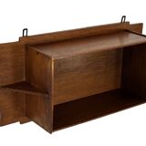 Art Deco wooden wall shelve rack in oak minimalist design
