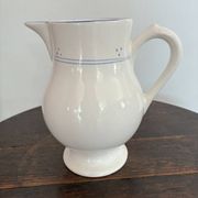 White pitcher with blue trim - Niderviller France