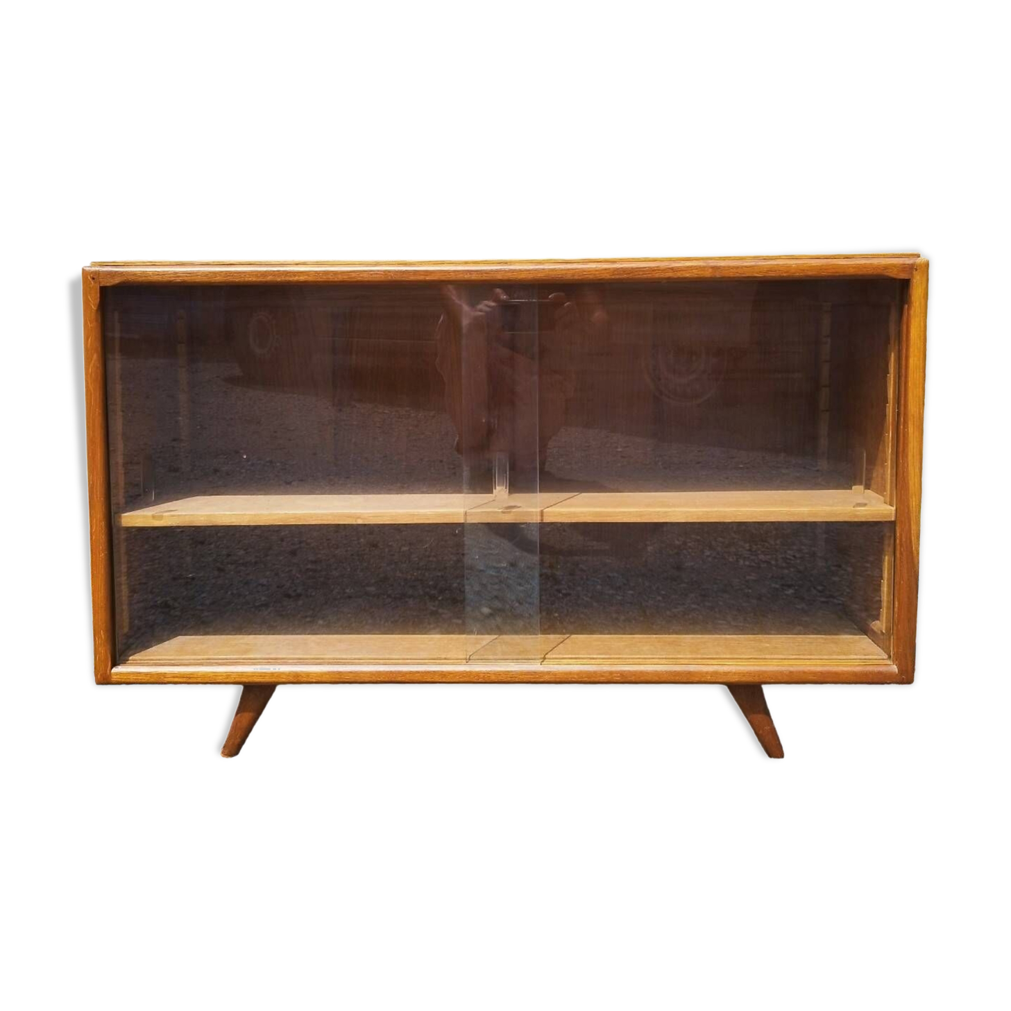 Meuble enfilade vitrine pied compas vintage