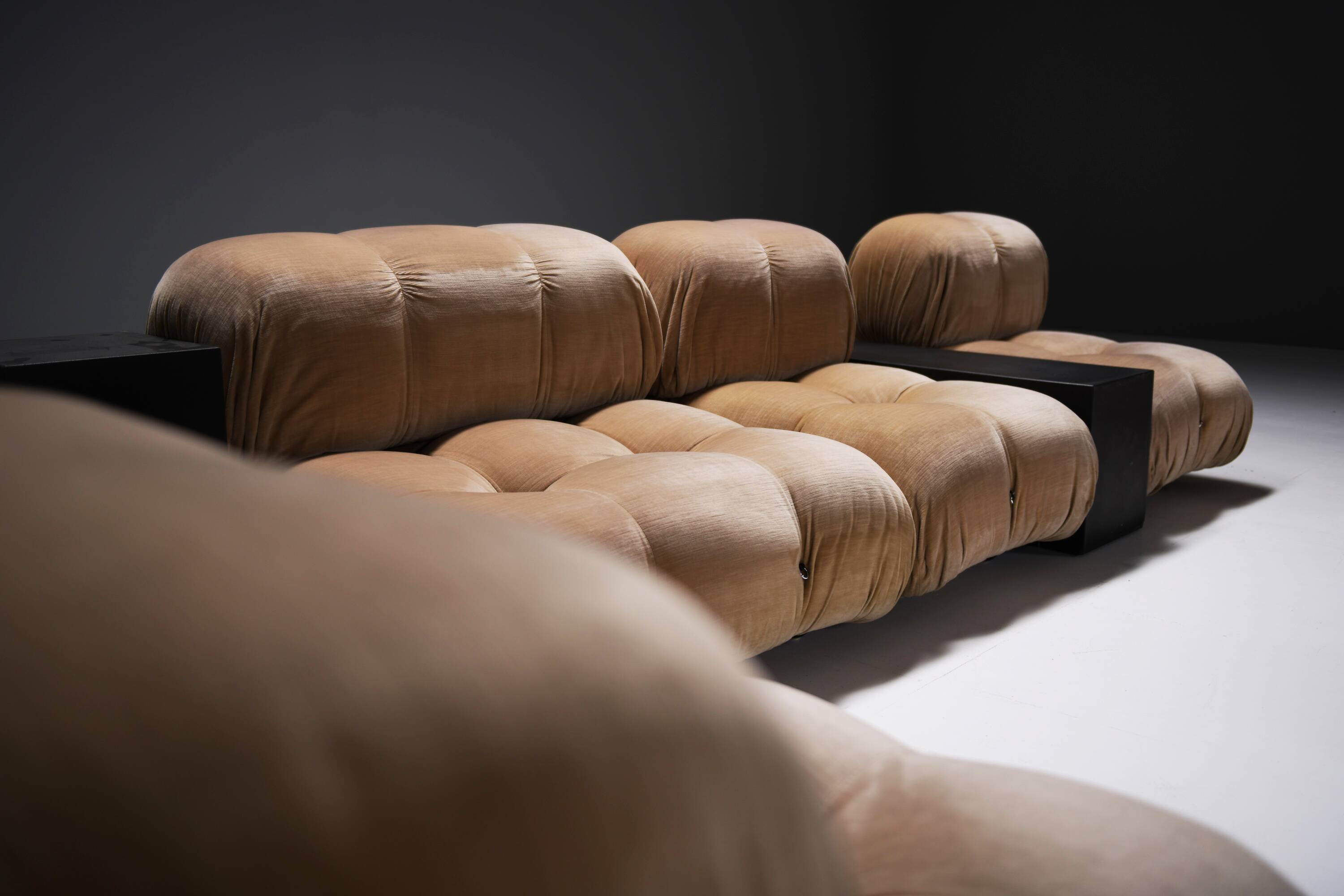 Vintage Camaleonda set & 3 Gli Scacchi tables by Mario Bellini for C & B Italia