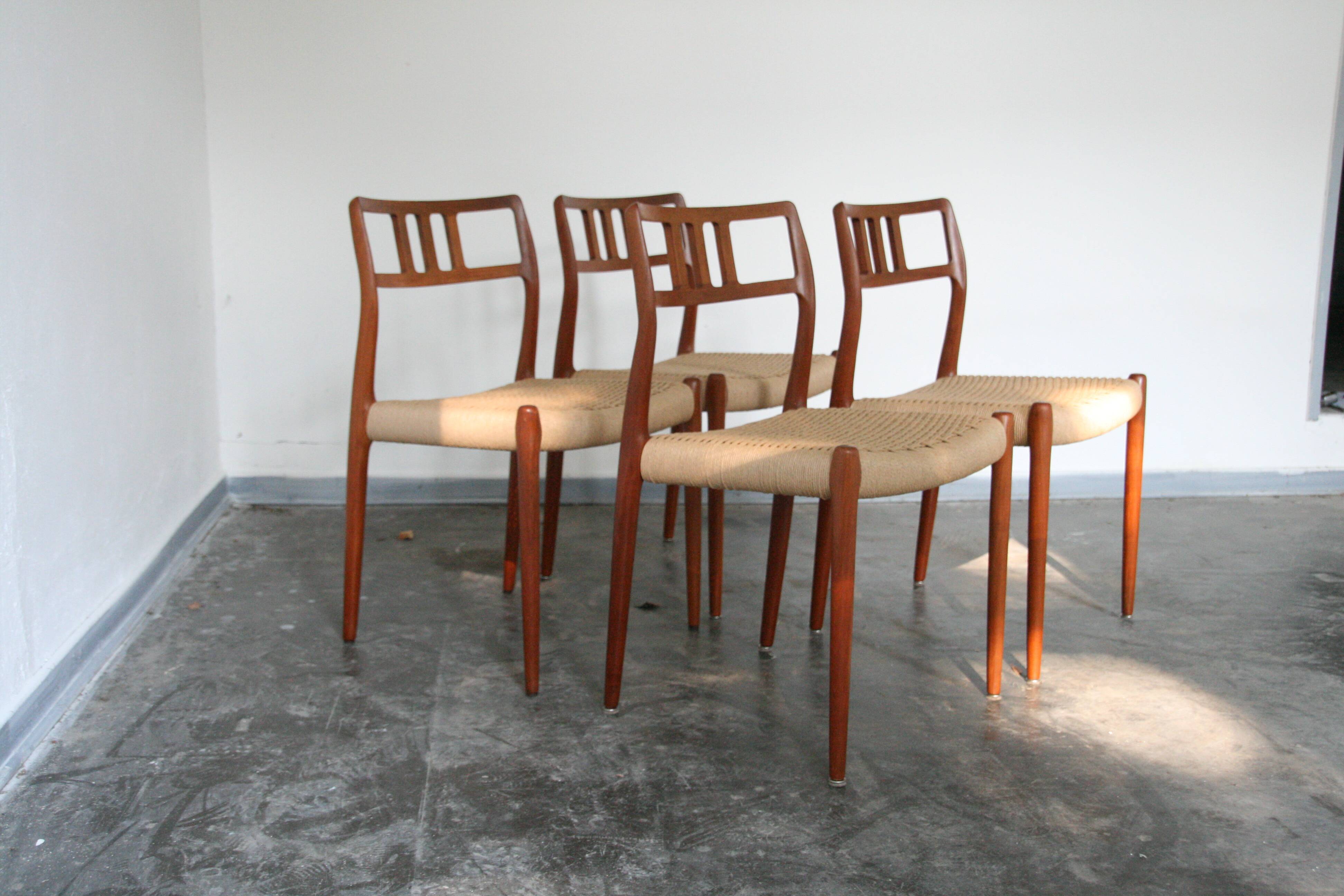 Niels Moller model 79 teak dinning room chairs