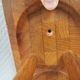 Beautiful Danish wine rack/holder for 3 bottles of wine on the wall. 1980s