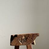 Small organic bench in upcycled Asian teak quadripod - Sungai