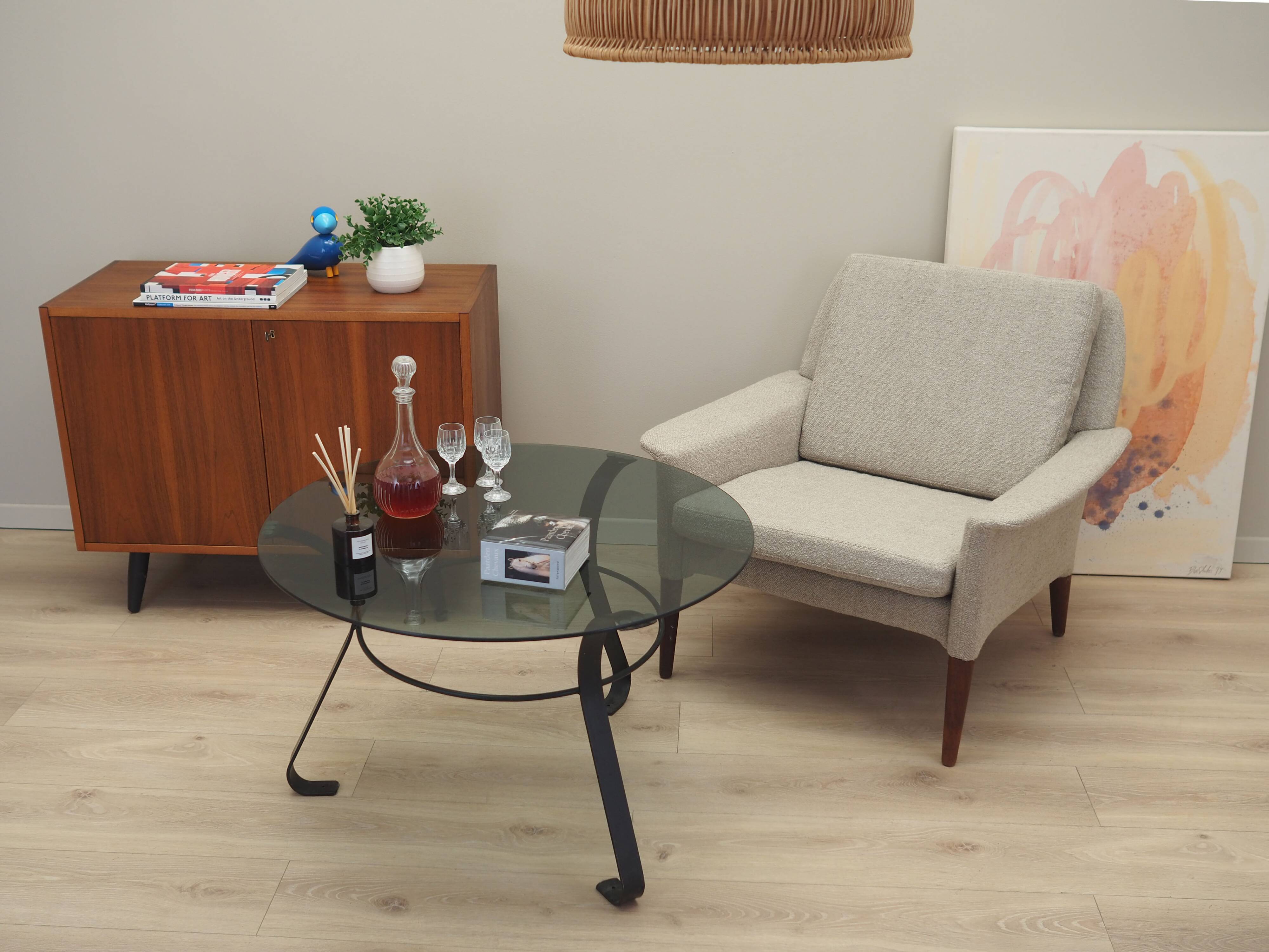 Glass coffee table, Danish design, 1970s, production: Denmark