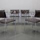 Ensemble de six fauteuils en cuir italien et chrome par Arper.