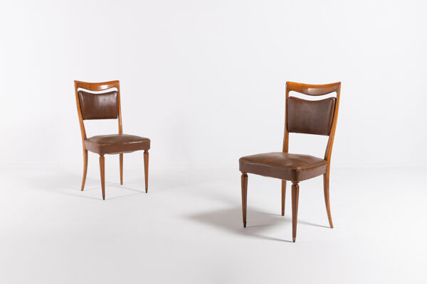 Set of 2 Italian chairs by Vittorio Dassi 1950