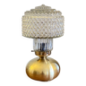 Lampe de table pied en laiton et abat jour en verre années 60 vintage LAMP-7158