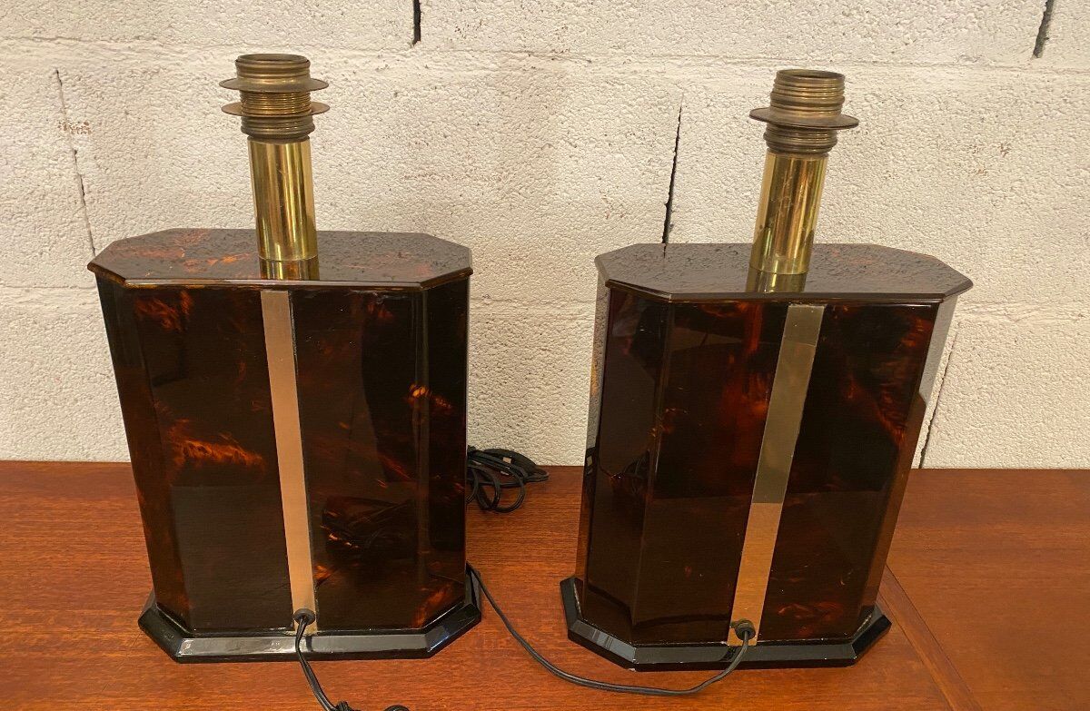 Pair of table lamps Éric Maville, Circa 70