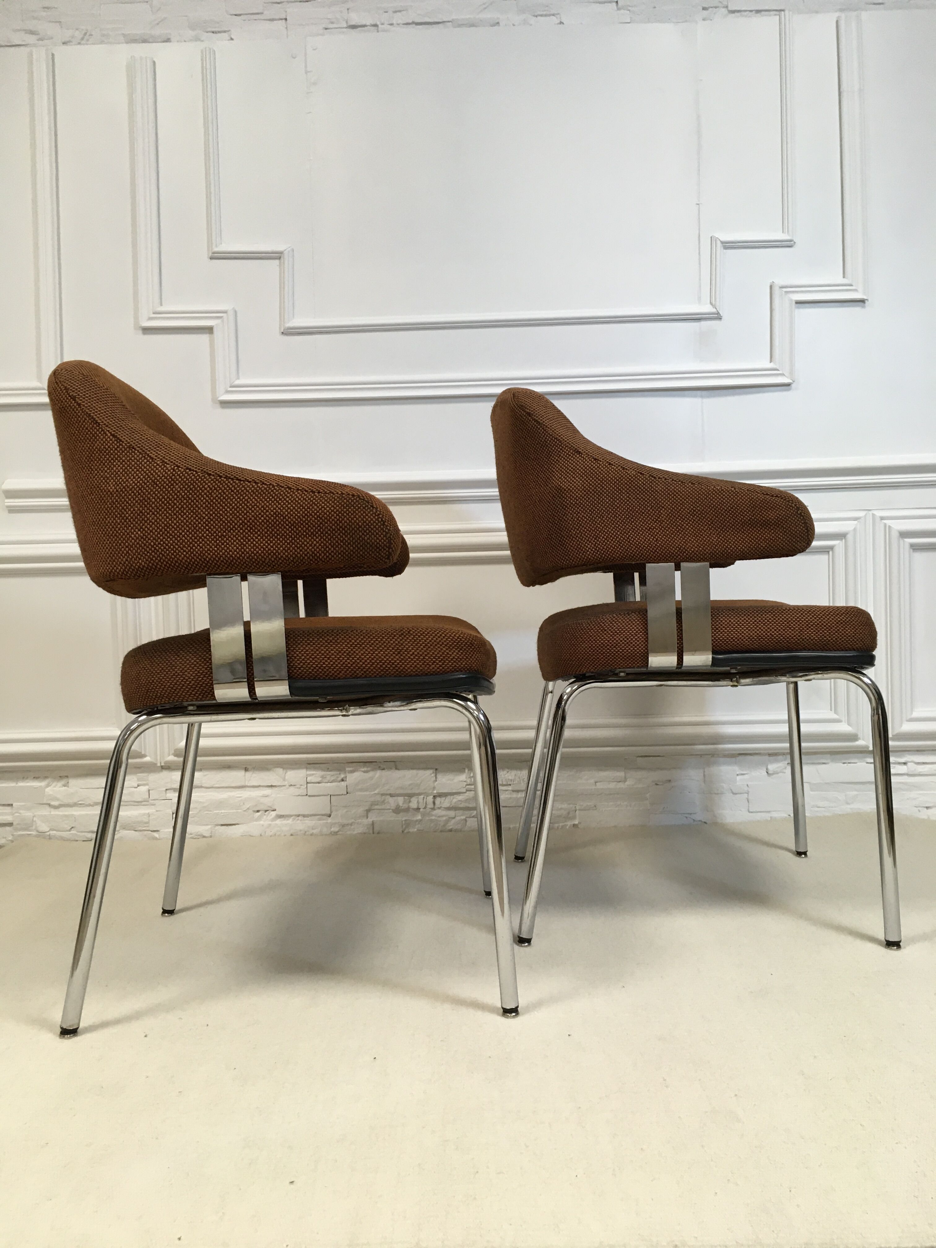 Paire de fauteuils conférence vintage