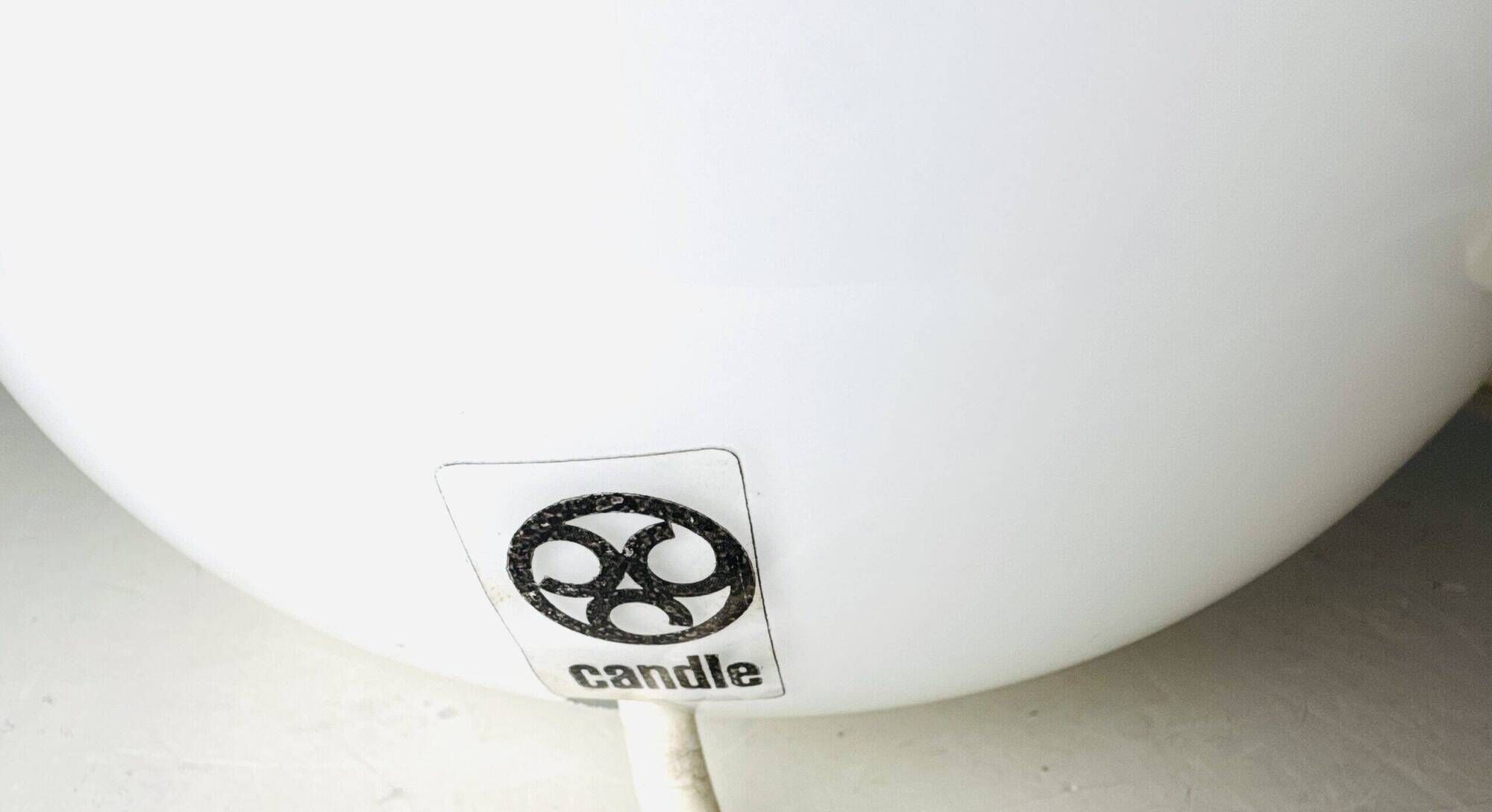 Daruma Picolla Model 5028 Milk Glass Sphere By Sergio Asti For Candle Milano, Italy 1980S