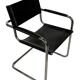 Vintage set of 4 tubular leather chairs style MG5 Grassi