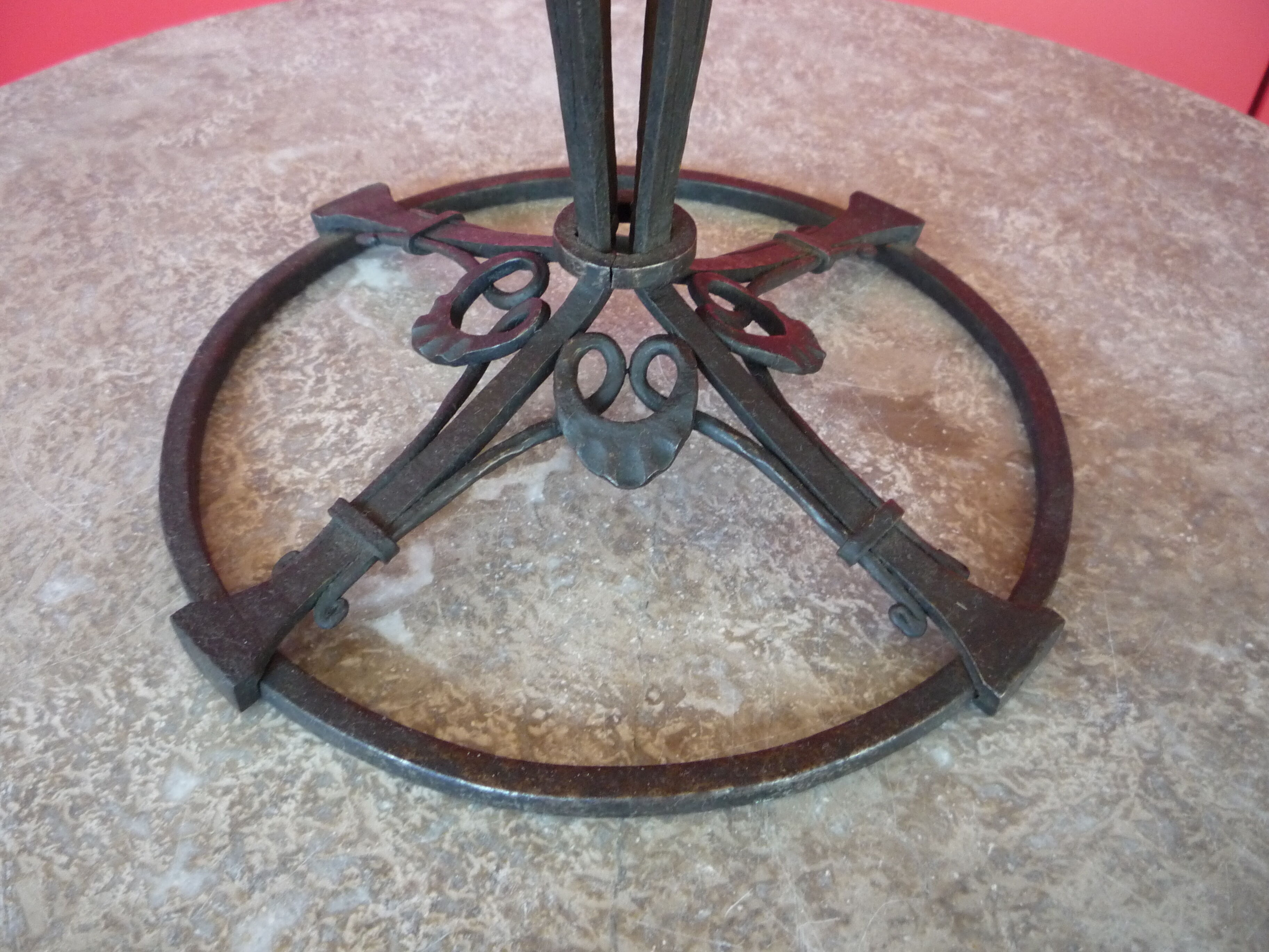 Raymond Subes art deco wrought iron lamp