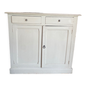 Patinated sideboard 2 drawers and 2 doors