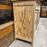 Small low buffet in pitch pine - 1940s - Sandblasted