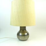 Vintage Pewter and Silk Desk Table Lamp Germany 1960 Minimalist Design