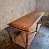 French 19th-century oak draper's table – Antique kitchen island console