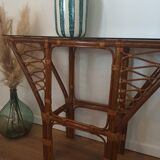 Vintage rattan console