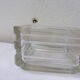 Ashtray square molded clear glass vintage 1970