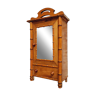 Vintage hanging cupboard Faux Bamboo medicine cupboard with mirror