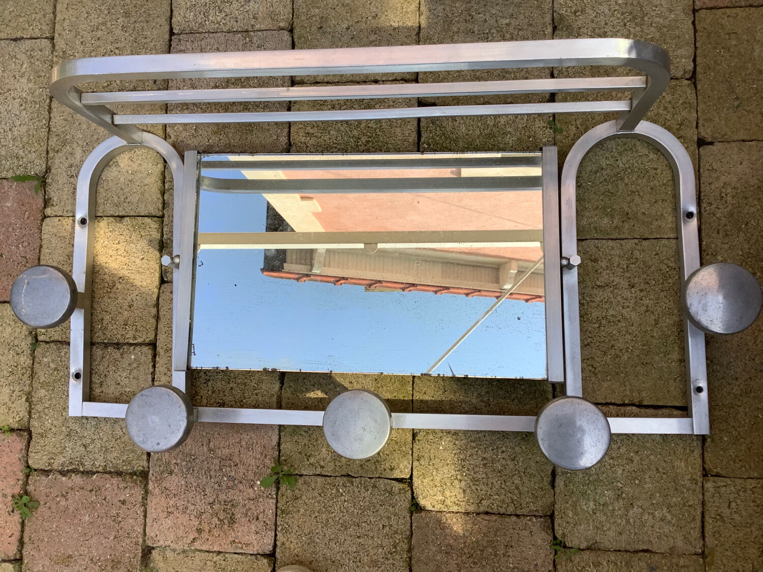 Coat rack aluminum 1970s