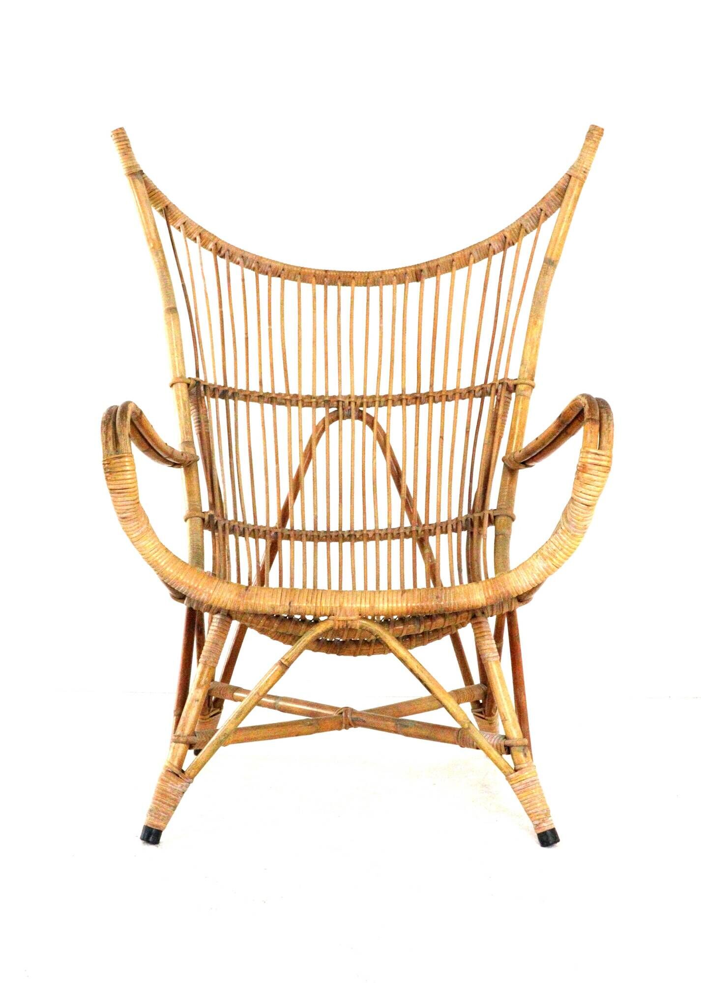 Rattan Armchair XL - mid century modern - japandi - very rare model