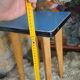 Wooden stool and blue formica - 50s/60s