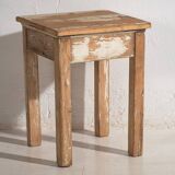 Paire de tables de chevet basses blanches anciennes (c.1920)
