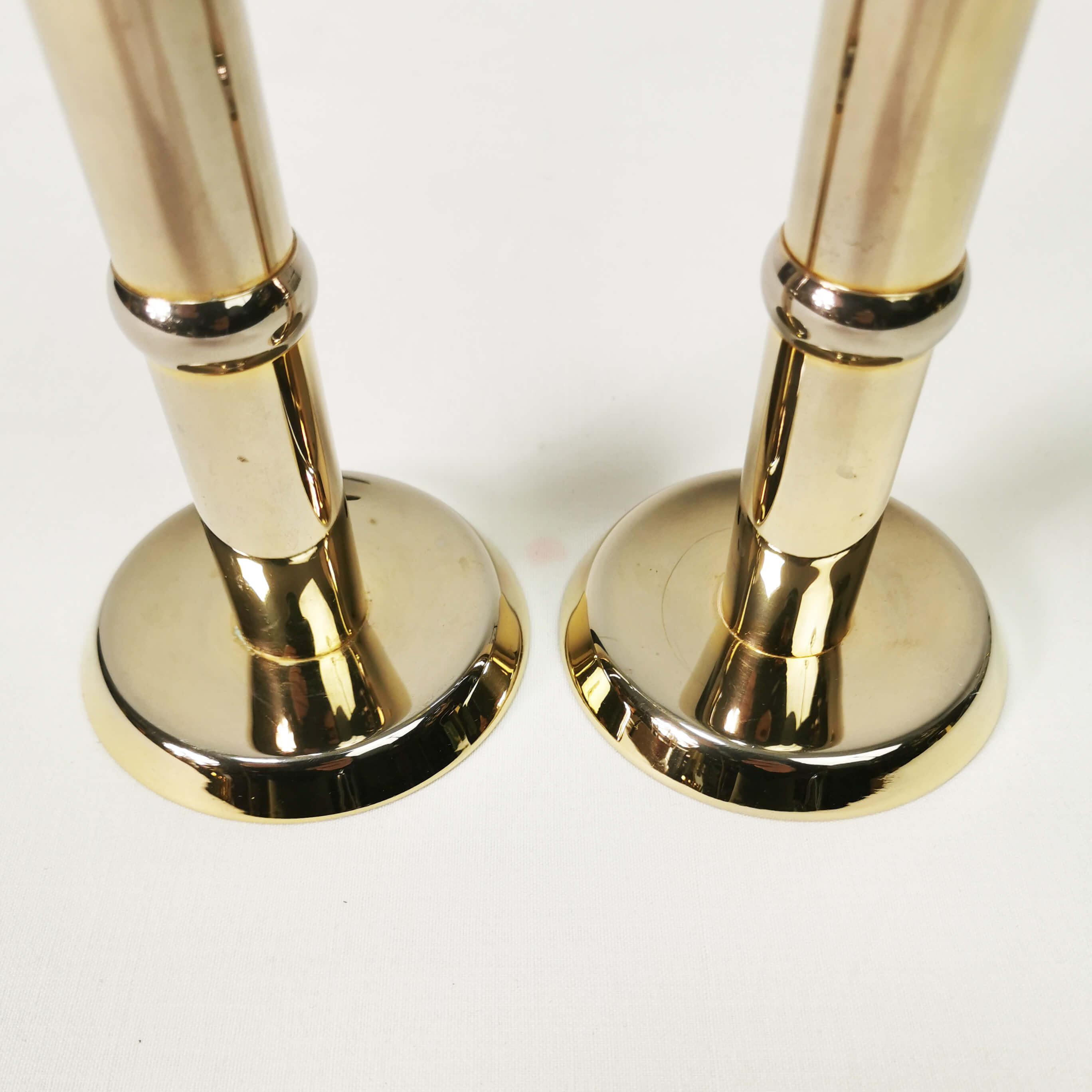 Pair of gilded candlesticks, 1960s Denmark