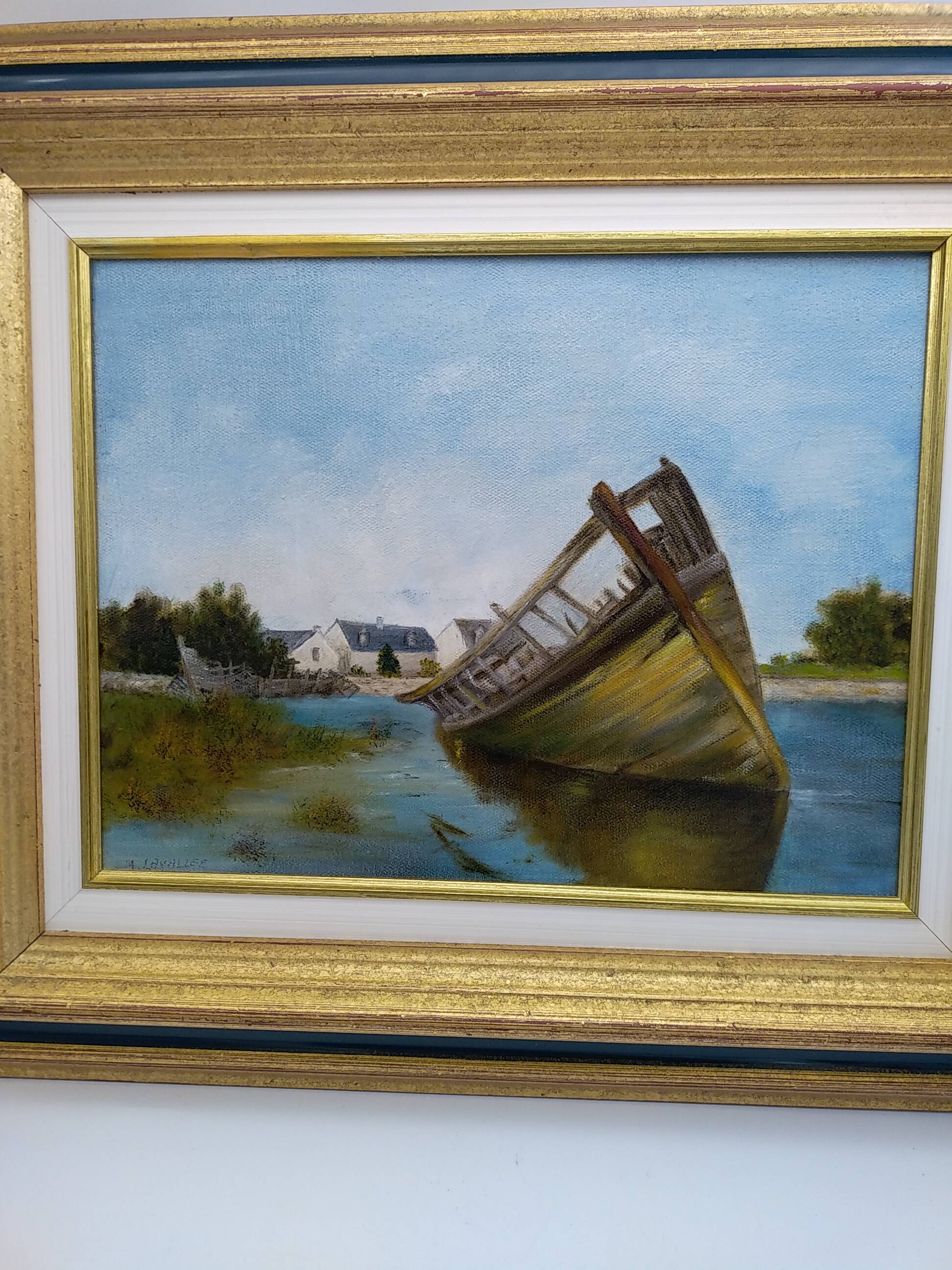 Oil on canvas . Boat cemetery. Finistère.