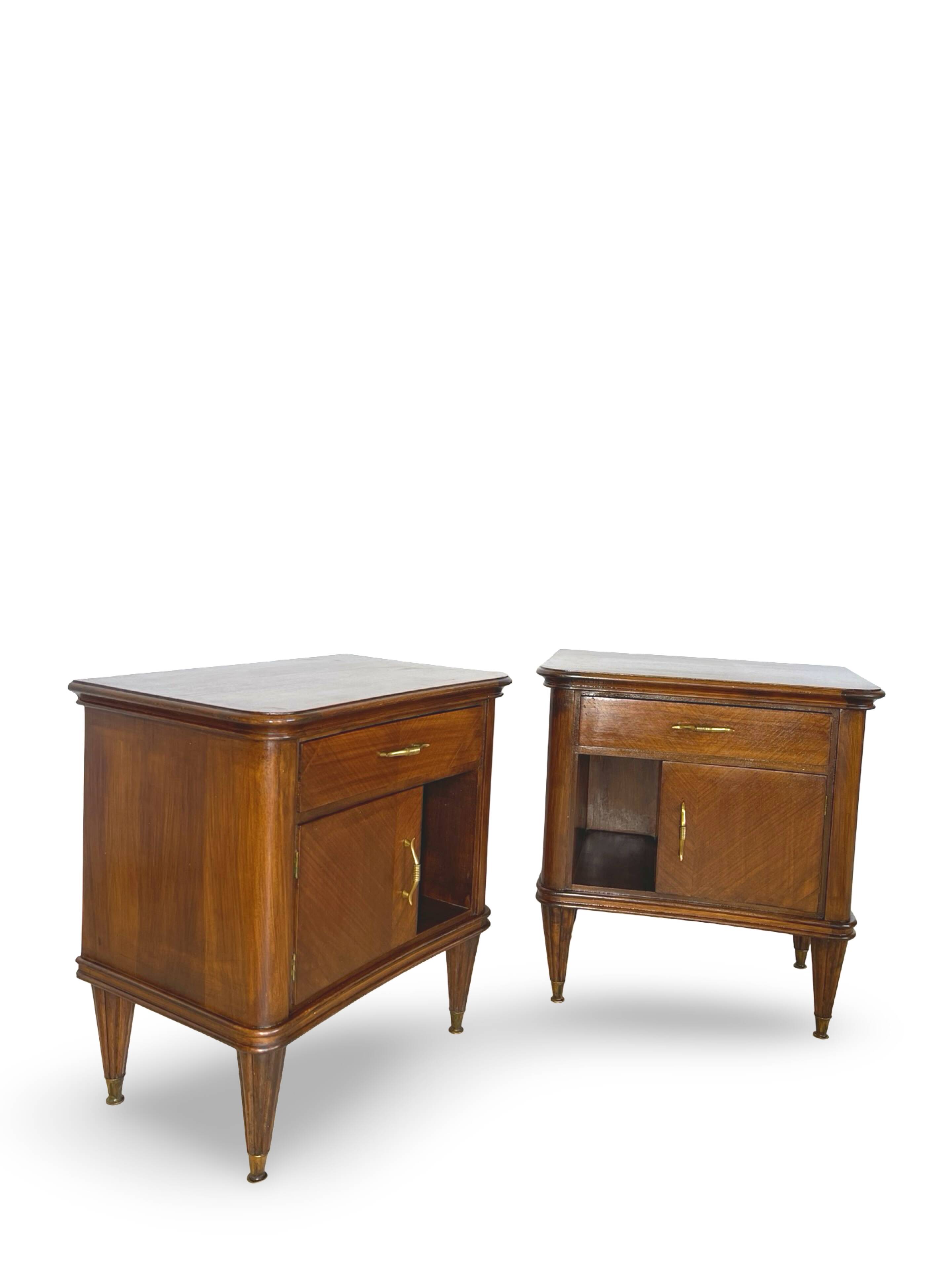 Pair of Italian bedside tables from the mid-20th century.