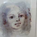 Leonor Fini (1907 - 1996) "Portrait of a young girl" numbered lithograph