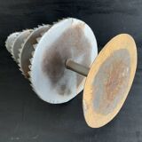 Large handmade sheet metal tiered display stand, 19th century