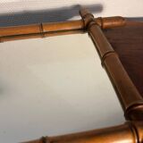 Old bamboo-style wooden mirror from the 50s