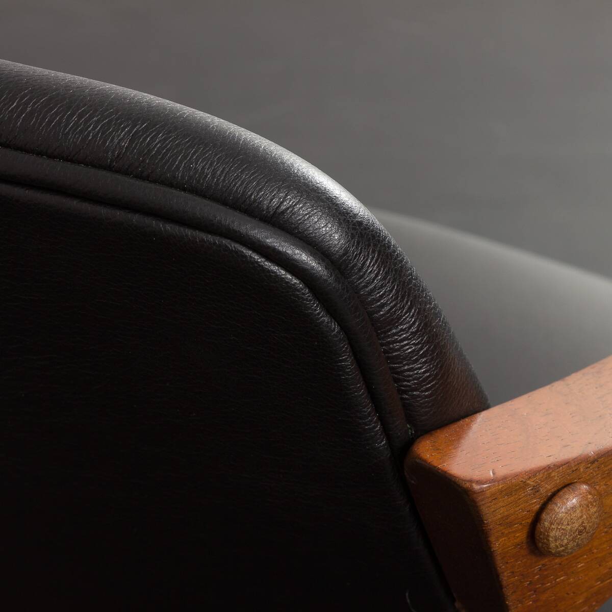 Chaise vintage en palissandre Kai Kristiansen modèle 42 en cuir aniline noir, Danemark 1960