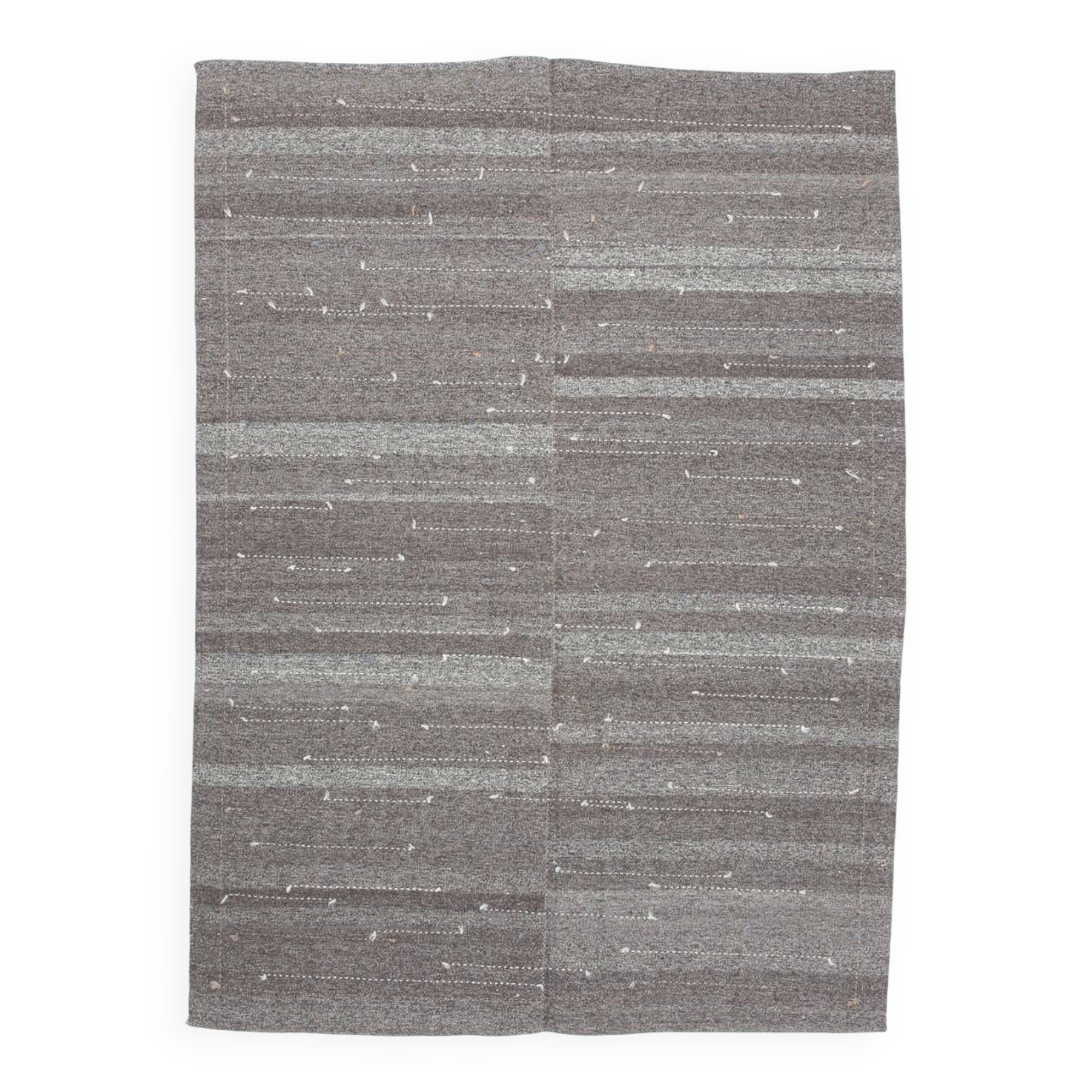5'9 x 7'10 Vintage Taupe Grey Rug Minimalist Natural Design, 175x240 Cm