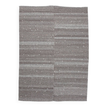 5'9 x 7'10 Vintage Taupe Grey Rug Minimalist Natural Design, 175x240 Cm