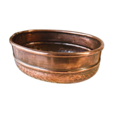 Oval hammered copper planter