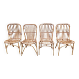 4 sixties bamboo chairs