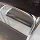 Set of 6 vintage Italian stackable chairs in chrome metal and skai.