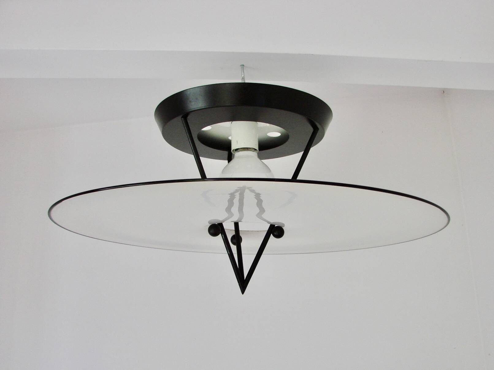 Lampe à suspension italienne en verre de Murano, années 1980