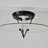 Lampe à suspension italienne en verre de Murano, années 1980