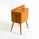 Beautiful original Mid Century teak sewing box with hinged compartments