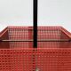 Minimalist perforated steel umbrella stand, 1960s