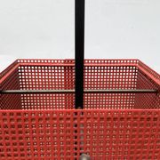 Minimalist perforated steel umbrella stand, 1960s